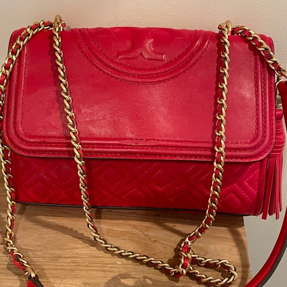 Tory Burch quilted crossbody red bag/shoulder bag/satchel - Picture 15 of 15